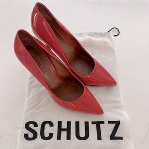 Schutz Patent Leather Stilleto Pointy toe Pumps - Red - US Size 7.5